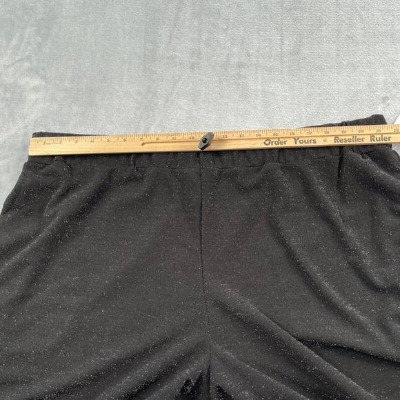 Liz Claiborne Pants Womens 2X Black Metallic Shimmer Cocktail Party Crepe - Picture 7 of 16